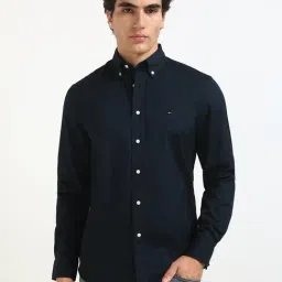 Tommy Hilfiger Navy Cotton Regular Fit Shirt-picture-27