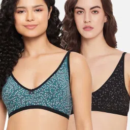 Clovia Multicolor Printed Half Coverage Non-Wired Everyday Bra - Pack of 2 image 1