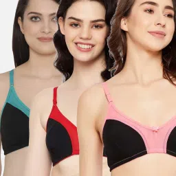 Clovia Multicolor Full Coverage Non-Wired Everyday Bra - Pack of 3 image 1