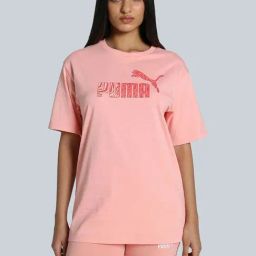 Puma Pink Fruit Cotton Relaxed Fit Logo Printed T-Shirt-image-18