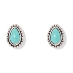 Forever New Blue & Silver Winslet Western Tear Stud Earring-12