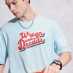 WROGN Oversized Fit Typography Printed Pure Cotton T-shirt-picture-2