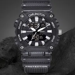 CARLINGTON Analogue and Digital Watch CT 3311 Black-25