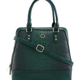 Caprese Green Felix Animal Effect Faux Leather Satchel-13
