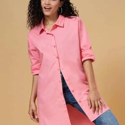 YU by Pantaloons Pink Cotton Comfort Fit Shirt-picture-36
