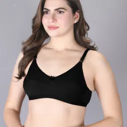 Lux Venus Peach & Black Full Coverage Non-Wired Bra With Adjustable Strap - Pack of 2 image 3