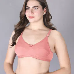 Lux Venus Peach & Red Full Coverage Non-Wired Bra With Adjustable Strap - Pack of 2 image 3