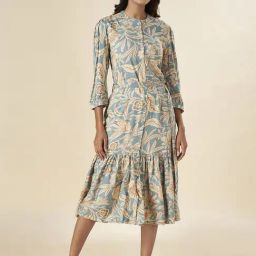 Akkriti by Pantaloons Blue Floral Print Shirt Dress-image-45