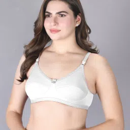 Lux Venus White Full Coverage Non-Wired Bra With Adjustable Strap - Pack of 2 image 3
