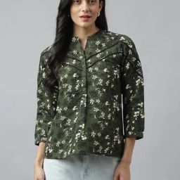 Latin Quarters Green Polyester Regular fit Printed Top-image-92