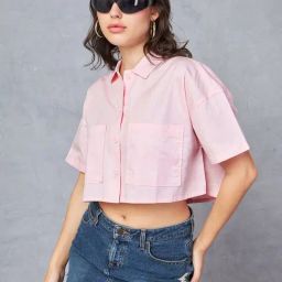 Bewakoof Pink Cropped Shirt-picture-28