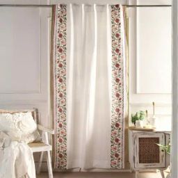 Peepul Tree White & Pink Pure Cotton Curtain-48