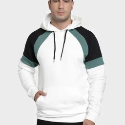 Red Tape Off White Regular Fit Colorblock Hoodie-8