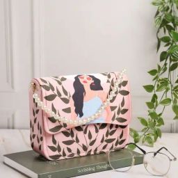 NR by Nidhi Rathi Pink Fabric Printed Clutch-image-52