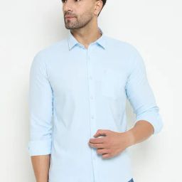 Duke Blue Slim fit Solid Shirt-image-65