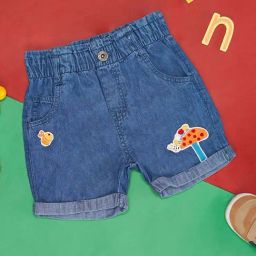 Pantaloons Baby Blue Cotton Applique Shorts-image-46