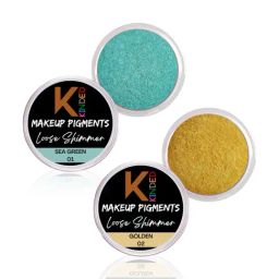 KINDED Makeup Pigments Loose Shimmer Powder Eyeshadow 01 Sea Green & 02 Golden Combo-35