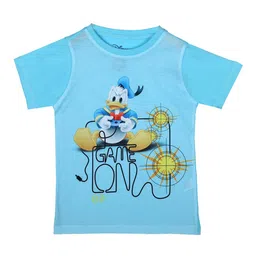 Mickey Mouse Family Boys Blue Printed Round Neck T-shirt-image-90