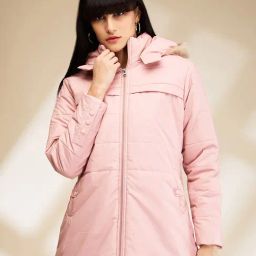Being Human Pink Slim Fit Puffer Jacket-image-54