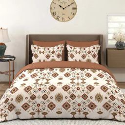 Layers Basicx Brown Cotton 120 TC King Bedsheet with 2 Pillow Covers-picture-7
