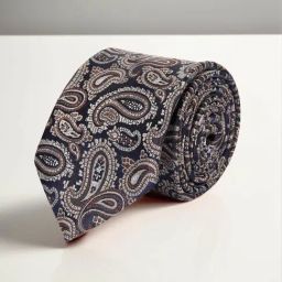 Van Heusen Navy & Beige Cotton Printed Tie, Pocket Square & Cufflink-picture-19