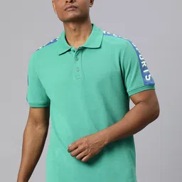 Alcis Men Typography Printed Polo Collar Sports T-shirt-image-79