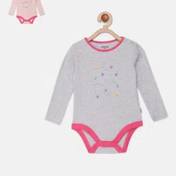 mackly Infant Girls Pack Of 2 Printed 100% Cotton Bodysuits-image-101