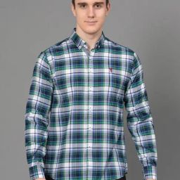 Red Tape Green Regular Fit Check Shirt-image-74