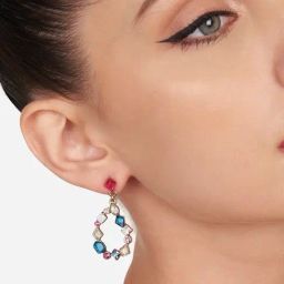 Zaveri Pearls Multicolor Stone Embellished Contemporary Party Bling Drop Earring-ZPFK16138-76