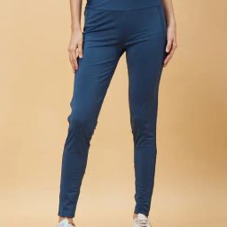 Being Human Teal Cotton Blend Slim Fit Mid Rise Tights-image-66