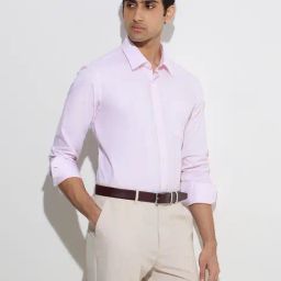 WES Formals by Westside Pink Solid Relaxed-Fit Cotton Shirt-picture-14
