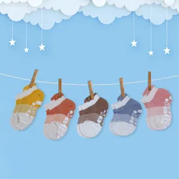 Baby Moo Infants Kids Pack Of 5 Patterned Ankle-Length Cotton Socks-15