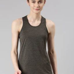 Enamor Green Slim Fit Tank Top-image-49