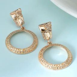 Karatcart Gold Plated Asorted Design Round Drop Earrings for Women-2