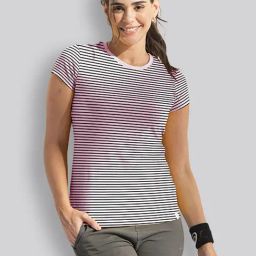 Lyra Pink Cotton Striped T-Shirt-40