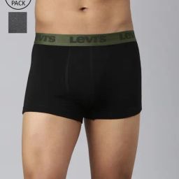 Levi'S Black & Grey Cotton Skinny Fit Trunks - Pack Of 2-image-52