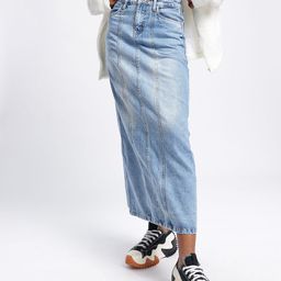 DressBerry Everyday Glam Slit Denim Straight Midi Skirt-image-7
