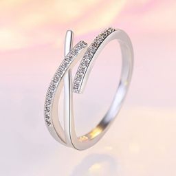 Jewels Galaxy Silver-plated AD-studded Adjustable Finger Ring-17