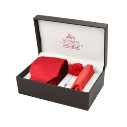 Alvaro Castagnino Men Red & Silver-Toned Accessory Gift Set-image-69