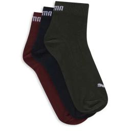 Puma Quarter Plain Multicolor Cotton Solid Extra Large Socks - Pack of 3-picture-30