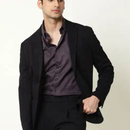 Rare Rabbit Purple Regular Fit Solid Shirt-image-99