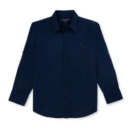 Gini & Jony Kids Navy Solid Full Sleeves Shirt-image-53
