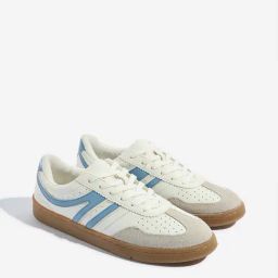 LUNA BLU by Westside Light Blue Perforated Lace-Up Sneakers-image-34