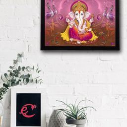 eCraftIndia Multicoloured Lord Ganesha UV Wall Art-image-83