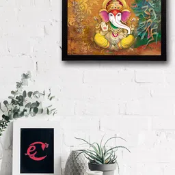 eCraftIndia Multicoloured Lord Ganesha UV Wall Art-image-26