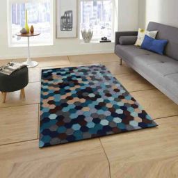 Presto Blue & Grey Wool Hand Tufted Carpet-picture-46