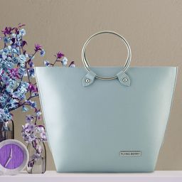 FLYING BERRY Grey Solid Tote Bag-image-6
