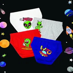 NUSYL Boys Pack Of 4Printed Cotton Basic Briefs NUBCBRFPO4.0068-picture-2
