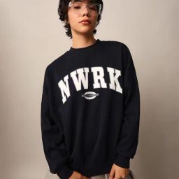 Only Navy Graphic Print Sweatshirt-picture-32