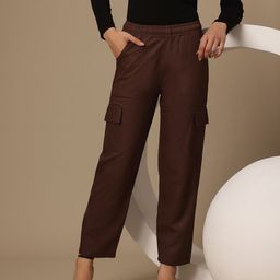 Chemistry Women Loose Fit High-Rise Easy Wash Cargos Trousers-image-82